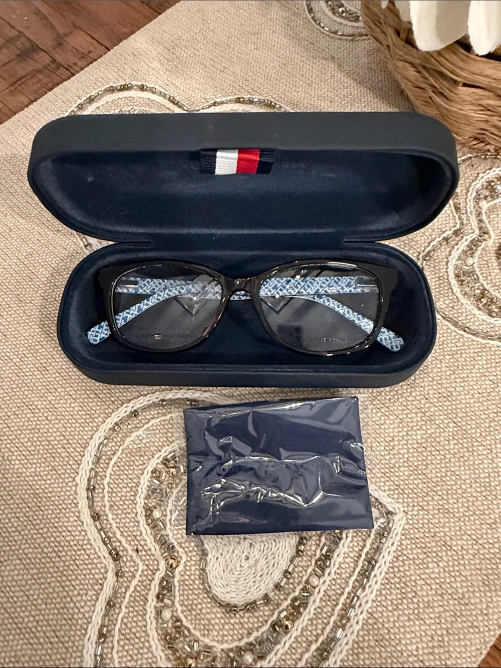 Tommy Hilfiger Tortoiseshell Frames with case and cleaning cloth .TH 2108
